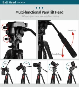 Kingjoy vt 890h6 horizontal center column stand professional aluminum tripod monopod for digital video dslr camera tripod(18)