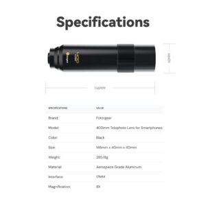 Acm fotorgear tele400mm 34