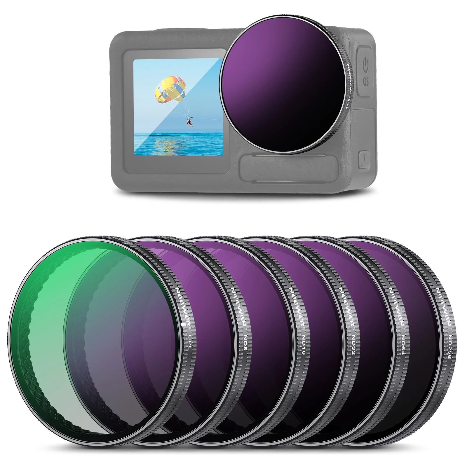 NEEWER FL-A98 Professional 6-Pack ND Filter Set for DJI Osmo Action 5 Pro/4/3