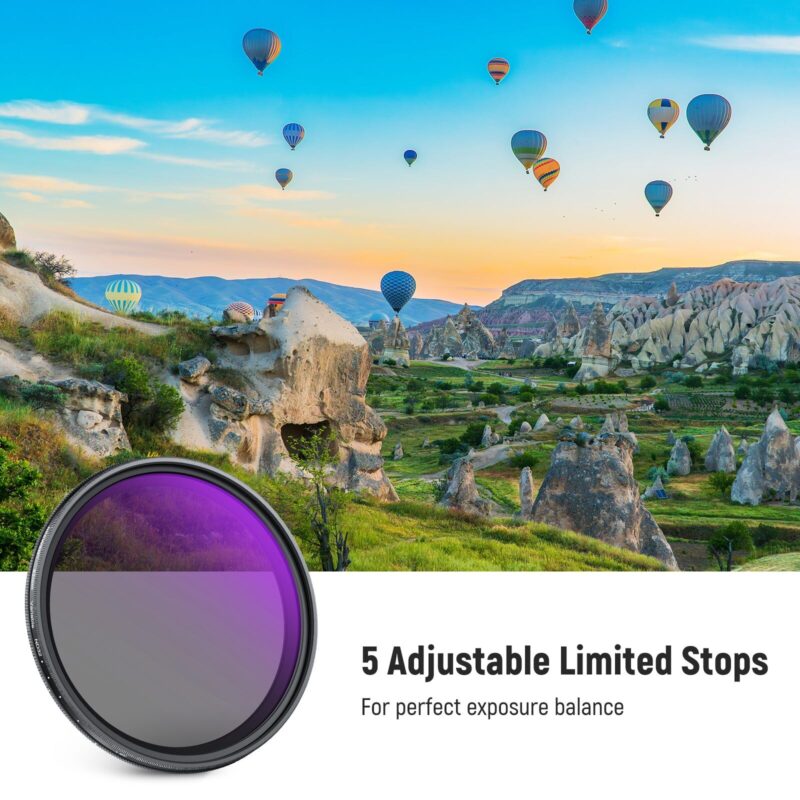 Neewer nd2 32 (1 5 stops) variable nd filter with lens cap 2ฟิลเตอร์ ฟิลเตอร์กล้อง