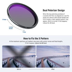 Neewer nd2 32 (1 5 stops) variable nd filter with lens cap 5ฟิลเตอร์ ฟิลเตอร์กล้อง