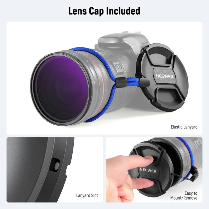 Neewer nd2 32 (1 5 stops) variable nd filter with lens cap 8ฟิลเตอร์ ฟิลเตอร์กล้อง