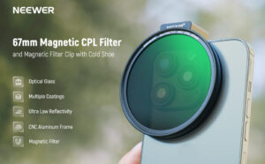 Neewer 67mm magnetic cpl filter with cold shoe phone clip ฟิลเตอร์แม่เหล็ก ฟิลเตอร์กล้อง 1