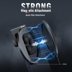 Neewer 67mm magnetic cpl filter with cold shoe phone clip ฟิลเตอร์แม่เหล็ก ฟิลเตอร์กล้อง 4