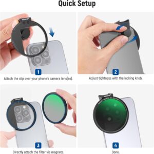 Neewer 67mm magnetic cpl filter with cold shoe phone clip ฟิลเตอร์แม่เหล็ก ฟิลเตอร์กล้อง 8
