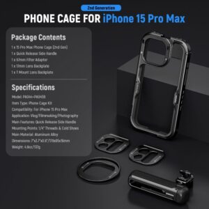 Neewer pa044+pa045 cage rig for iphone 15 pro max 9