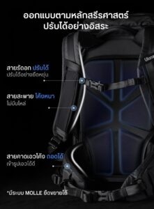 Ulanzi ab01 tai outdoor camera backpack กระเป๋ากล้อง กระเป๋าสะพาย กระเป๋าเดินทาง ความจุ 38 ลิตร (4)