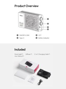 Ulanzi pl25 25w high power pocket light ไฟ led พกพาพลังสูง 25w ขนาดกะทัดรัดเท่าสมาร์ทโฟน (10)