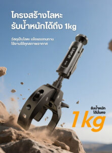 Ulanzi r105 bicycle rail mount clamp แคลมป์ติดกล้องจักรยาน รองรับน้ำหนัก 1kg พร้อมหัวบอลคู่ 360° (8)