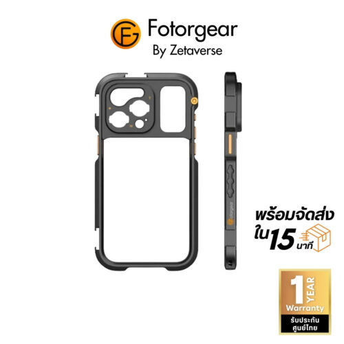 Fotorgear เคสมือถือ cage rig ถ่ายคลิป 15 pro max, 14 pro max, 13 pro max ชุดอุปกรณ์กันสั่นถ่ายวิดีโอมือถือ มีเกลียว1:4 2