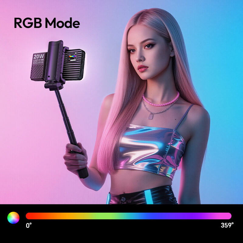 Ulanzi k20rgb 20w pocket led light ไฟ led rgb พกพา 20w ไฟติดกล้อง 9