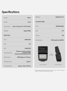 Ulanzi sl03 spark lite camera flash แฟลชกล้อง แฟลชขนาดกะทัดรัด แฟลช gn8 sony panasonic nikon olympus canon fujifilm lieca pentax (14)