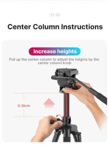 Ulanzi u select vt 02 lightweight portable camera tripod ขาตั้งกล้อง ขาตั้งพกพา 10