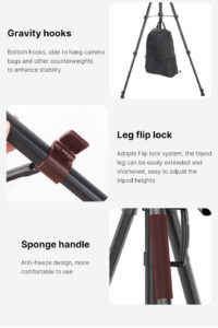 Ulanzi u select vt 02 lightweight portable camera tripod ขาตั้งกล้อง ขาตั้งพกพา 14
