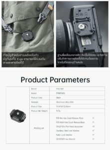 Falcam f38 multi hole quick release kit ชุดเพลทพร้อมฐานระบบปลดเร็ว สำหรับต่อกับ ขาตั้งกล้อง (6)