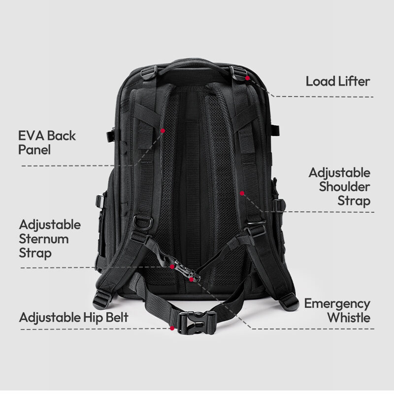 Ulanzi bc007 tactical camera backpack 28l กระเป๋าเป้ กระเป๋ากล้อง แทคติคอล ความจุ 28 ลิตร สำหรับช่างภาพมืออาชีพ 6