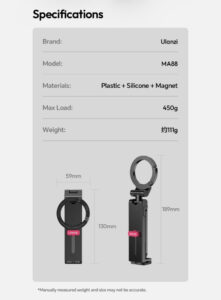 Ulanzi ma88 maglock phone holder mount ขาตั้งโทรศัพท์ 3in1 พร้อมระบบแม่เหล็ก maglock ขาตั้ง magsafe ขาตั้งมือถือ (12)