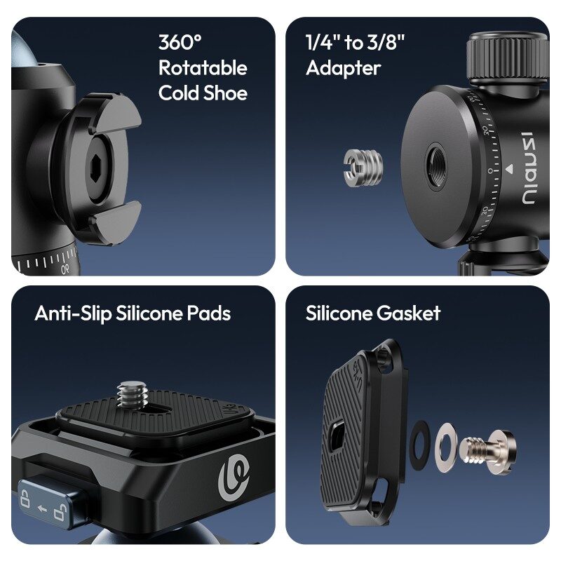Ulanzi t100 ball head uka quick release หัวบอล ขาตั้งกล้อง รองรับน้ำหนักสูงสุด 6kg ระบบปลดเร็ว 8