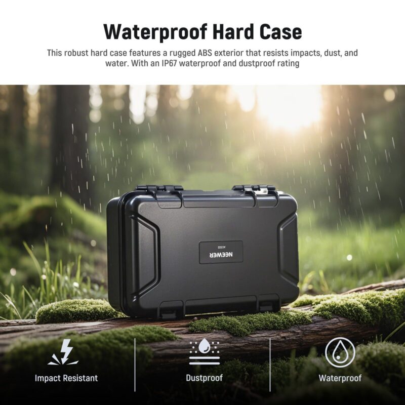 Neewer ac022 waterproof hard case for dji osmo pocket 3 กระเป๋ากันน้ำแข็งแกร่งระดับ ip67 พร้อมช่องเก็บ 17 ช่อง (6)