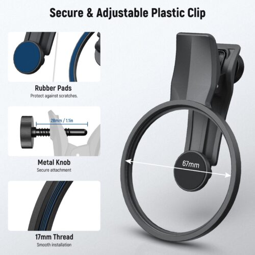 Neewer la008 67mm phone filter clamp คลิปยึดฟิลเตอร์ 67mm สำหรับสมาร์ทโฟน รองรับ iphone และ android 2