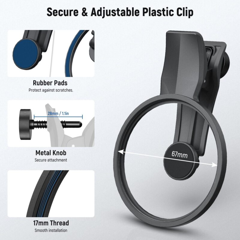 Neewer la008 67mm phone filter clamp คลิปยึดฟิลเตอร์ 67mm สำหรับสมาร์ทโฟน รองรับ iphone และ android 2