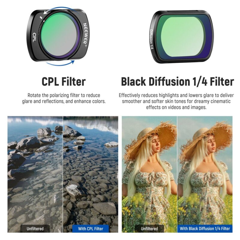Neewer fl 89 magnetic filter set 3 pack ชุดฟิลเตอร์แม่เหล็ก 3 ชิ้น สำหรับ dji osmo pocket 3 (4)