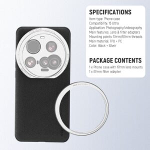 Neewer pa101 phone case for xiaomi 15 ultra เคสกล้องมืออาชีพพร้อมขาตั้งเลนส์และฟิลเตอร์ 8