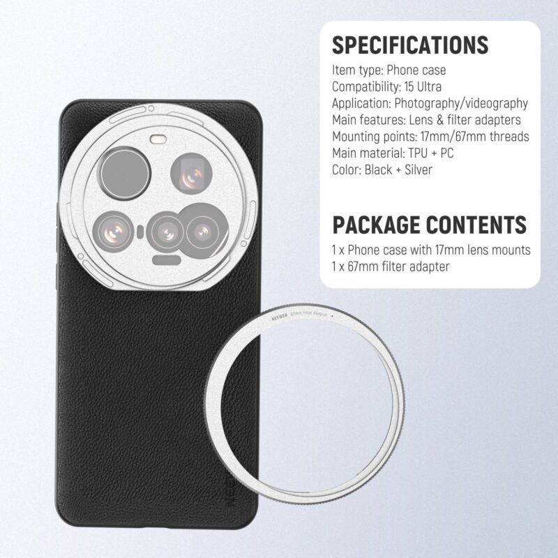 Neewer pa101 phone case for xiaomi 15 ultra เคสกล้องมืออาชีพพร้อมขาตั้งเลนส์และฟิลเตอร์ 8