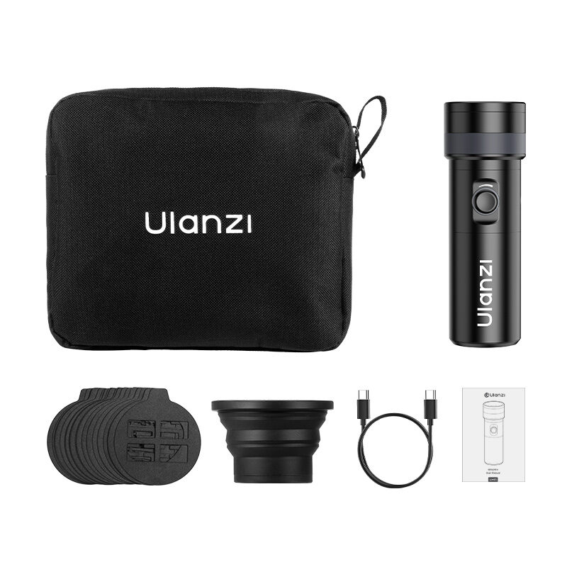 Ulanzi lm01 photography flashlight ไฟแฟลชไลท์ถ่ายภาพระดับมืออาชีพ 10w พร้อม 20 gobo และแสง rgb 4 โทน (19)