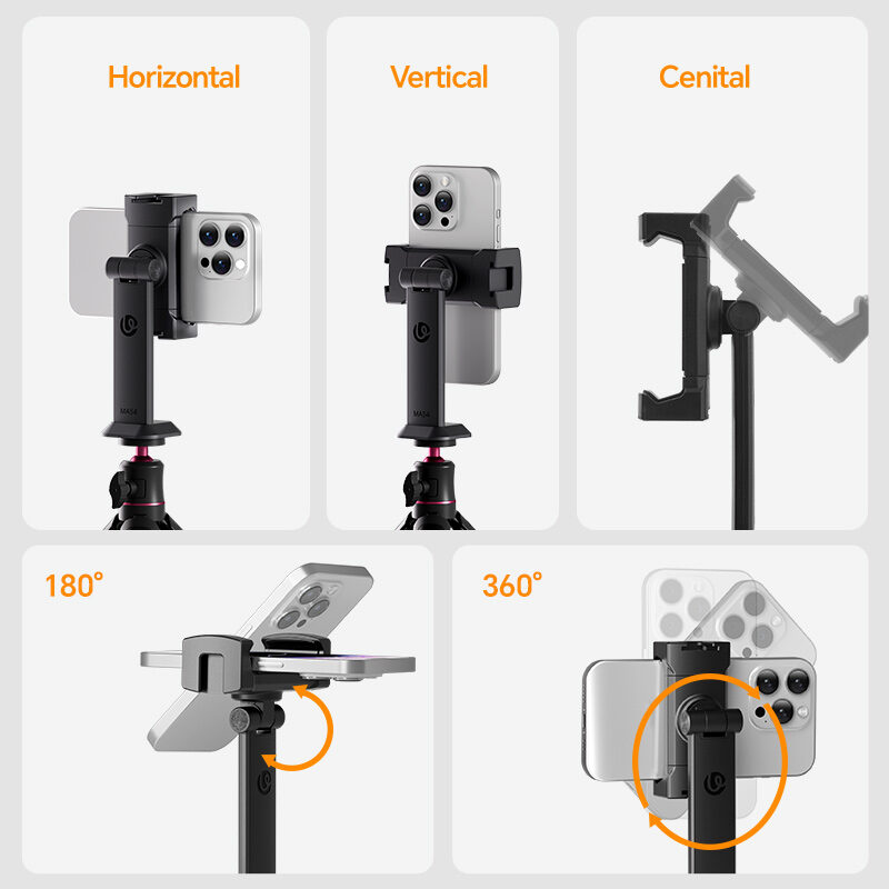 Ulanzi ma54 uka phone holder ที่จับมือถือแบบหมุนได้ 360° พร้อม dual cold shoe mount (4)