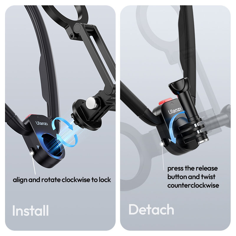 Ulanzi mg14 magnetic neck mount for phones ขาตั้งคล้องคอแม่เหล็กสำหรับสมาร์ทโฟน ถ่ายภาพ pov แฮ (3)
