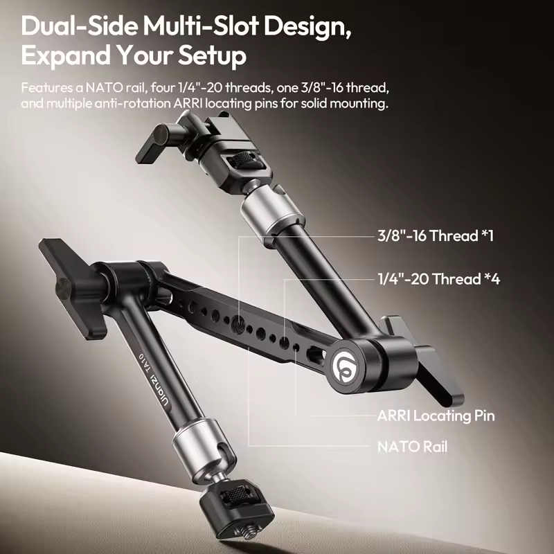 Ulanzi TA10 3-Section Magic Articulating Arm แขนปรับมุมอเนกประสงค์ 3 ท่อน รองรับน้ำหนัก 2kg (3) Ulanzi ta10 3 section magic articulating arm แขนปรับมุมอเนกประสงค์ 3 ท่อน รองรับน้ำหนัก 2kg (3)