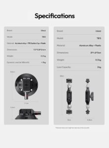 Ulanzi tb15 suction cup mount ขาตั้งกล้อง แบบสูญญากาศ ขาตั้งกล้องติดรถ (23)